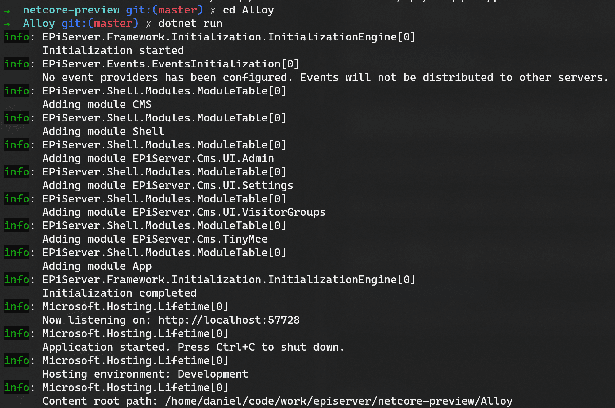 dotnet run